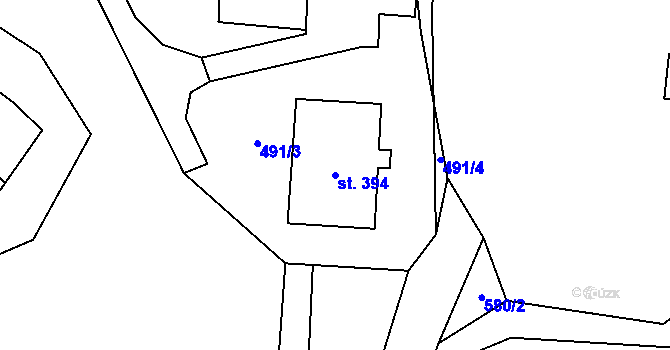 Parcela st. 394 v KÚ Malá Morávka, Katastrální mapa