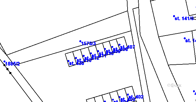 Parcela st. 410 v KÚ Malá Morávka, Katastrální mapa