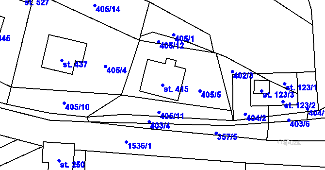 Parcela st. 415 v KÚ Malá Morávka, Katastrální mapa