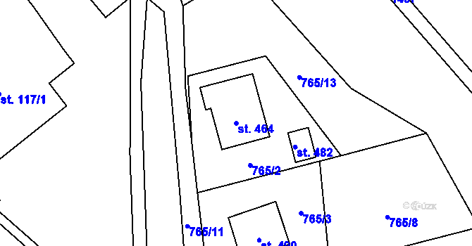 Parcela st. 464 v KÚ Malá Morávka, Katastrální mapa