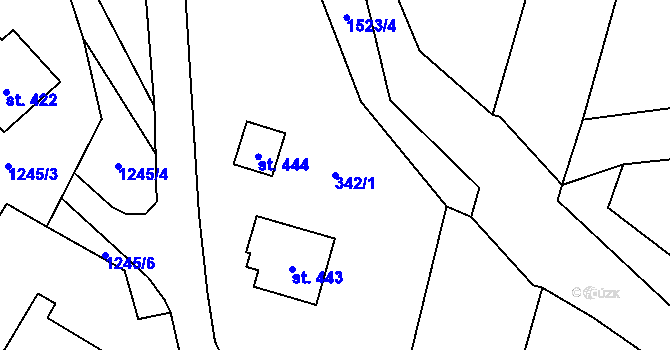 Parcela st. 342/1 v KÚ Malá Morávka, Katastrální mapa