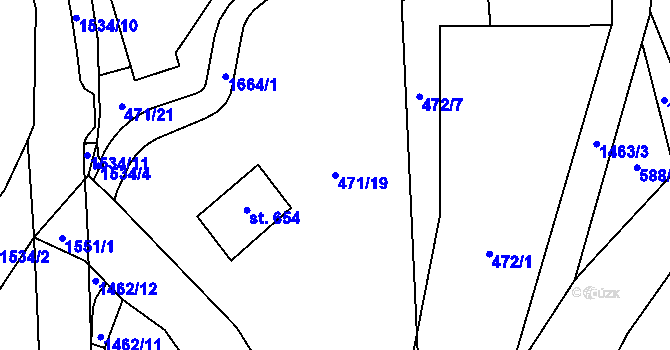 Parcela st. 471/19 v KÚ Malá Morávka, Katastrální mapa
