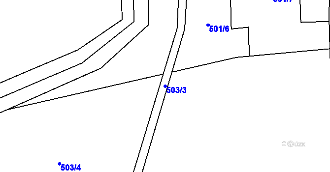 Parcela st. 503/3 v KÚ Malá Morávka, Katastrální mapa