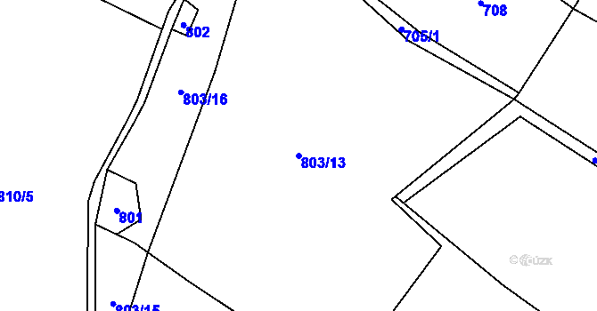 Parcela st. 803/13 v KÚ Malá Morávka, Katastrální mapa