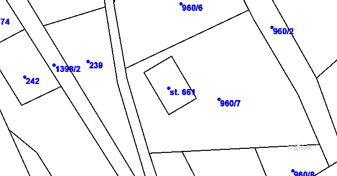 Parcela st. 661 v KÚ Malá Morávka, Katastrální mapa