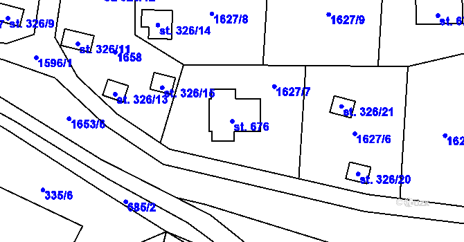 Parcela st. 676 v KÚ Malá Morávka, Katastrální mapa
