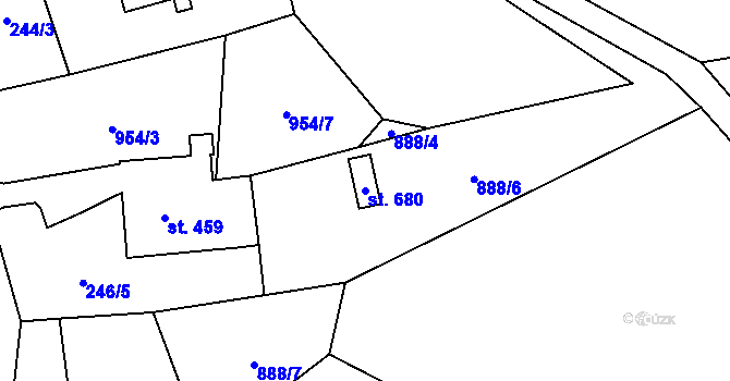 Parcela st. 680 v KÚ Malá Morávka, Katastrální mapa