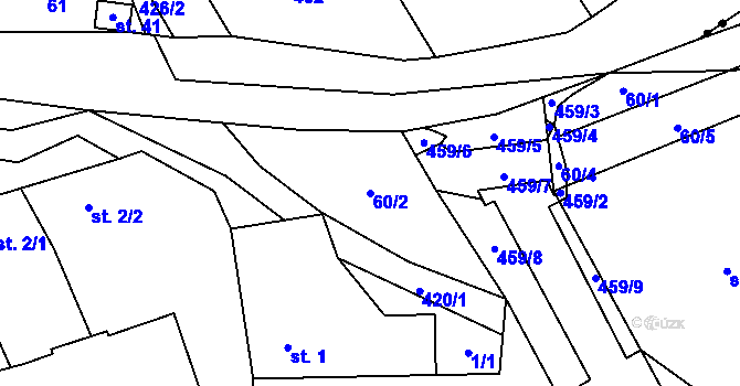 Parcela st. 60/2 v KÚ Malá Roudka, Katastrální mapa