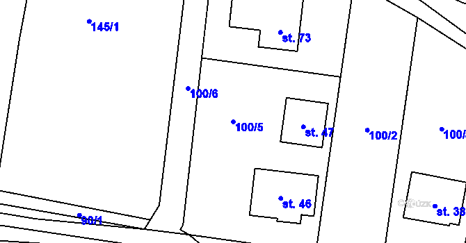 Parcela st. 100/5 v KÚ Malá Roudka, Katastrální mapa