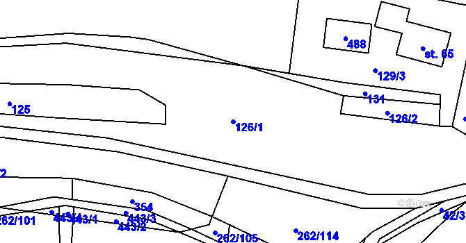 Parcela st. 126/1 v KÚ Malá Roudka, Katastrální mapa