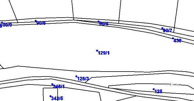 Parcela st. 129/1 v KÚ Malá Roudka, Katastrální mapa