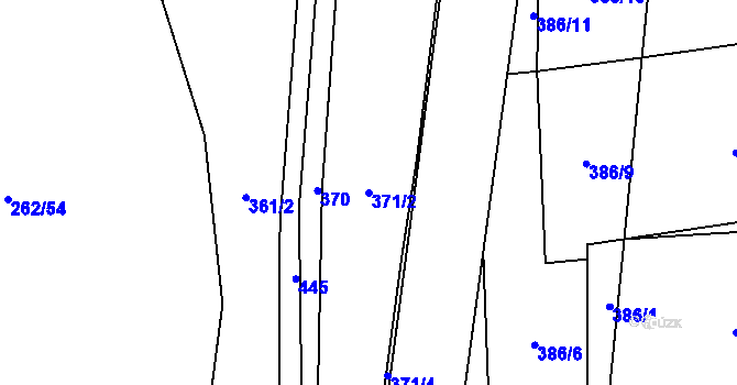 Parcela st. 371/2 v KÚ Malá Roudka, Katastrální mapa