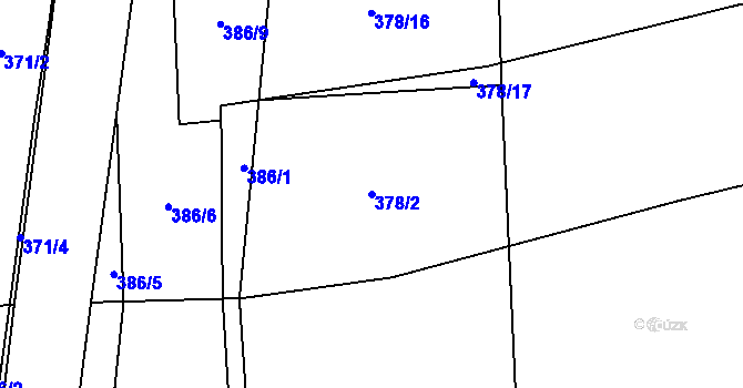 Parcela st. 378/2 v KÚ Malá Roudka, Katastrální mapa