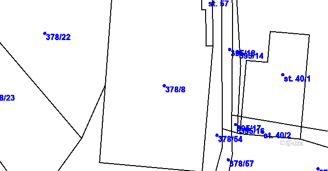 Parcela st. 378/8 v KÚ Malá Roudka, Katastrální mapa