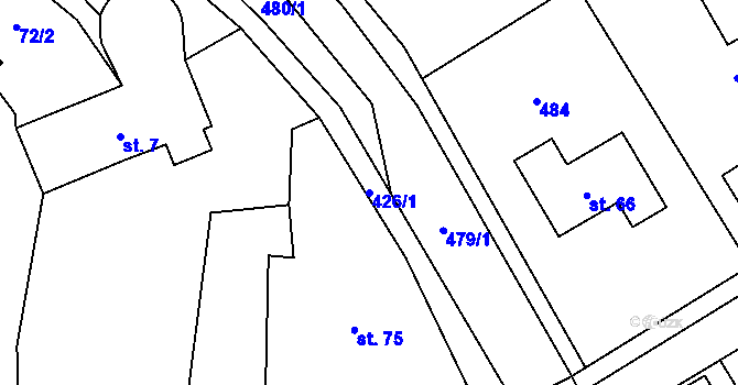 Parcela st. 426/1 v KÚ Malá Roudka, Katastrální mapa