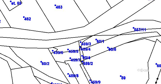 Parcela st. 459/3 v KÚ Malá Roudka, Katastrální mapa