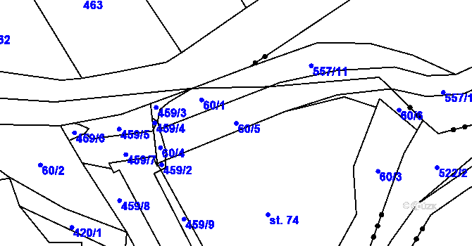 Parcela st. 60/5 v KÚ Malá Roudka, Katastrální mapa