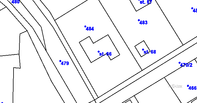 Parcela st. 66 v KÚ Malá Roudka, Katastrální mapa