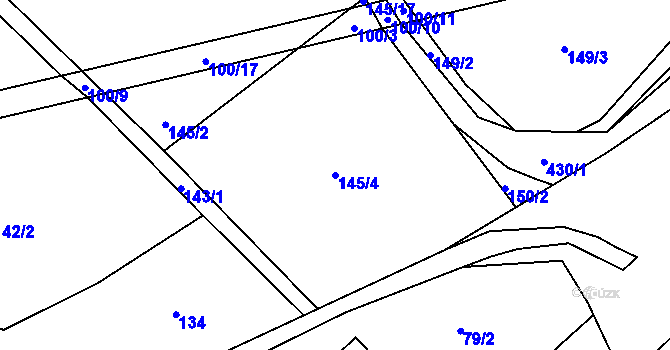 Parcela st. 145/4 v KÚ Malá Roudka, Katastrální mapa