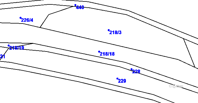 Parcela st. 218/18 v KÚ Malá Roudka, Katastrální mapa