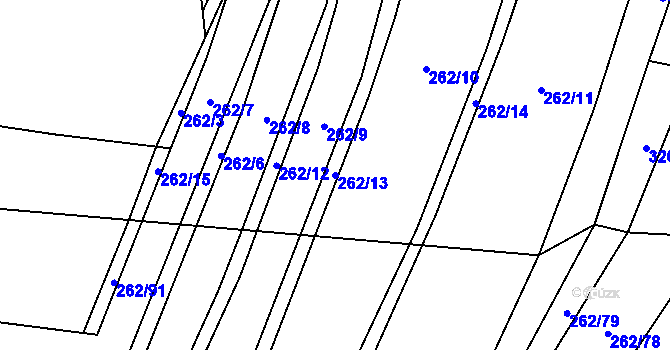 Parcela st. 262/13 v KÚ Malá Roudka, Katastrální mapa