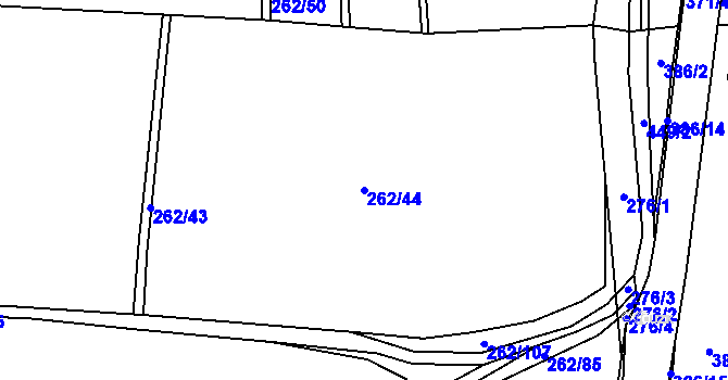 Parcela st. 262/44 v KÚ Malá Roudka, Katastrální mapa
