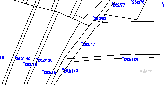 Parcela st. 262/47 v KÚ Malá Roudka, Katastrální mapa