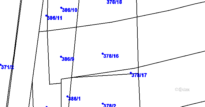 Parcela st. 378/16 v KÚ Malá Roudka, Katastrální mapa