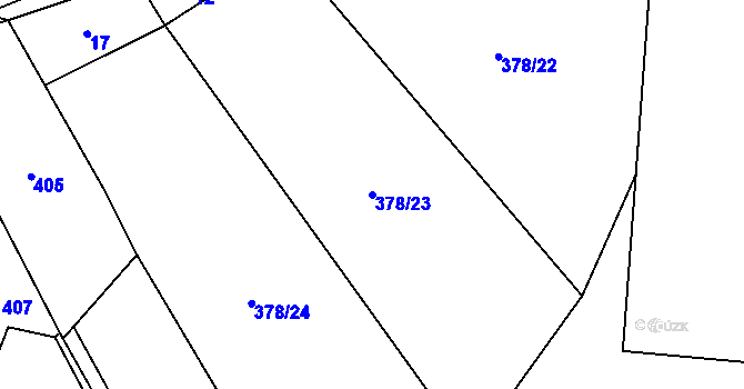 Parcela st. 378/23 v KÚ Malá Roudka, Katastrální mapa