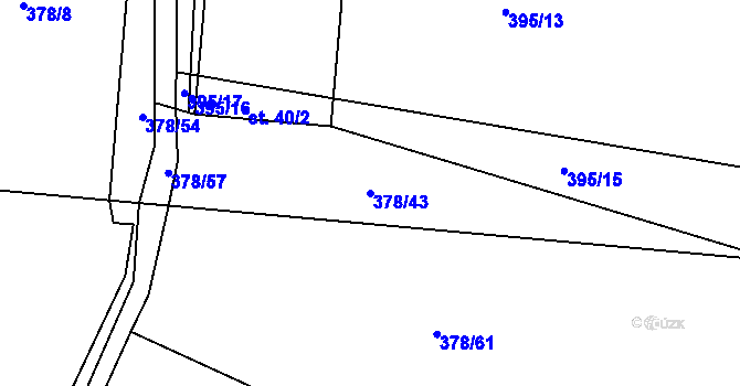Parcela st. 378/43 v KÚ Malá Roudka, Katastrální mapa