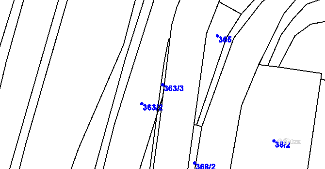 Parcela st. 363/3 v KÚ Malá Roudka, Katastrální mapa