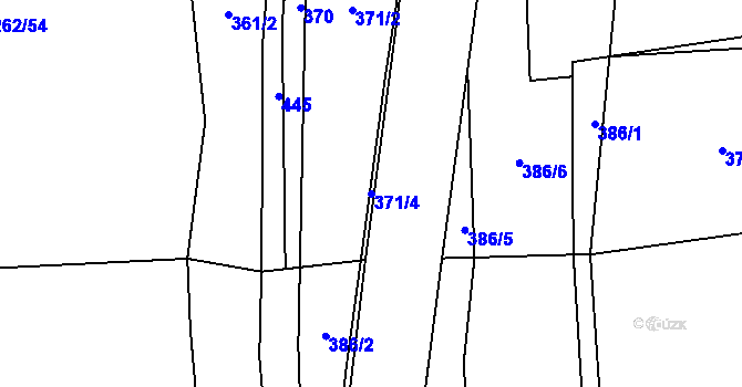 Parcela st. 371/4 v KÚ Malá Roudka, Katastrální mapa