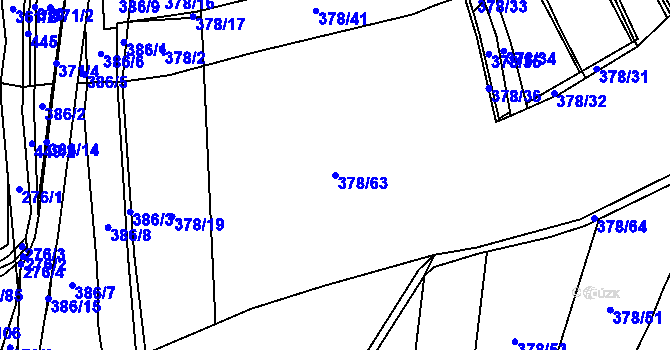 Parcela st. 378/63 v KÚ Malá Roudka, Katastrální mapa
