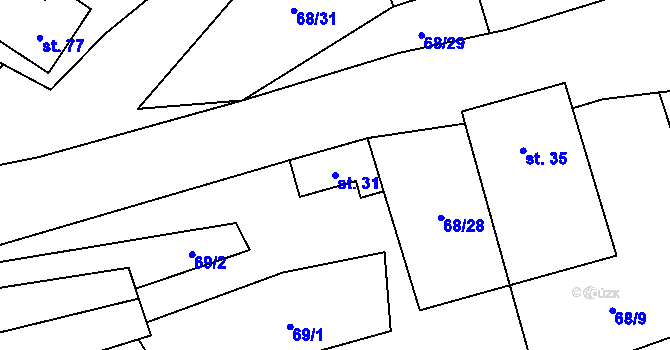 Parcela st. 31 v KÚ Skočova Lhota, Katastrální mapa