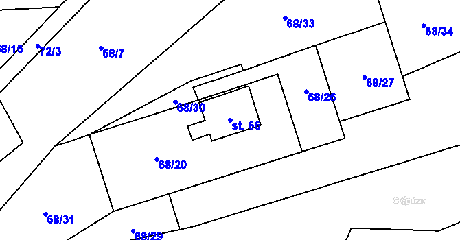 Parcela st. 66 v KÚ Skočova Lhota, Katastrální mapa