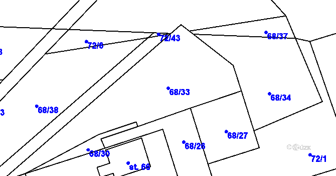 Parcela st. 68/33 v KÚ Skočova Lhota, Katastrální mapa