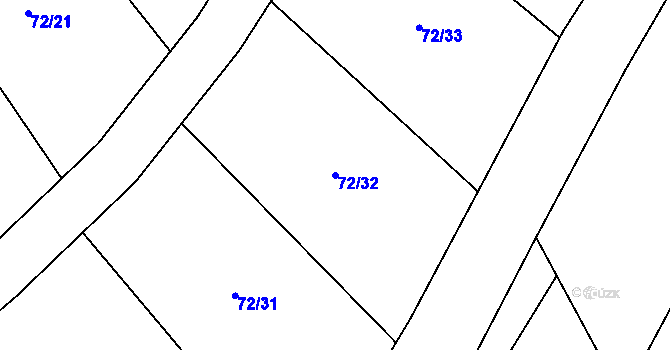 Parcela st. 72/32 v KÚ Skočova Lhota, Katastrální mapa