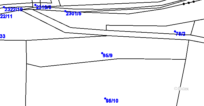 Parcela st. 95/9 v KÚ Skočova Lhota, Katastrální mapa