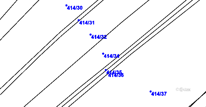 Parcela st. 414/34 v KÚ Skočova Lhota, Katastrální mapa
