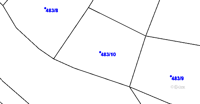 Parcela st. 483/10 v KÚ Skočova Lhota, Katastrální mapa