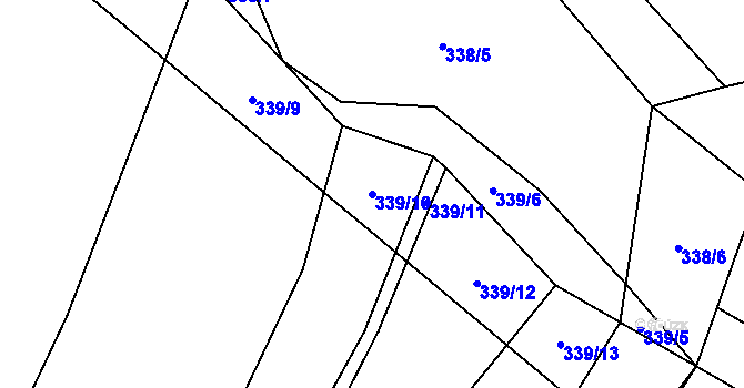 Parcela st. 339/10 v KÚ Skočova Lhota, Katastrální mapa