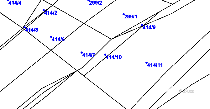 Parcela st. 414/10 v KÚ Skočova Lhota, Katastrální mapa