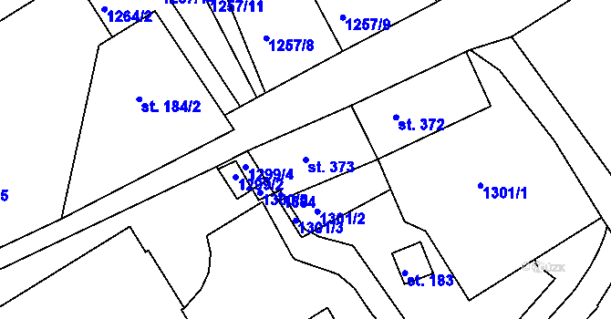 Parcela st. 373 v KÚ Sněhov, Katastrální mapa