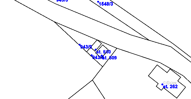 Parcela st. 510 v KÚ Sněhov, Katastrální mapa