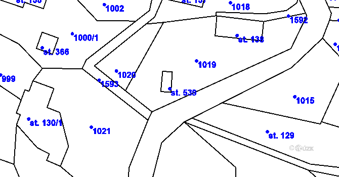 Parcela st. 539 v KÚ Sněhov, Katastrální mapa