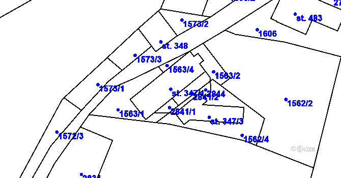 Parcela st. 347/1 v KÚ Vranové I, Katastrální mapa