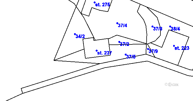 Parcela st. 237 v KÚ Vranové II, Katastrální mapa