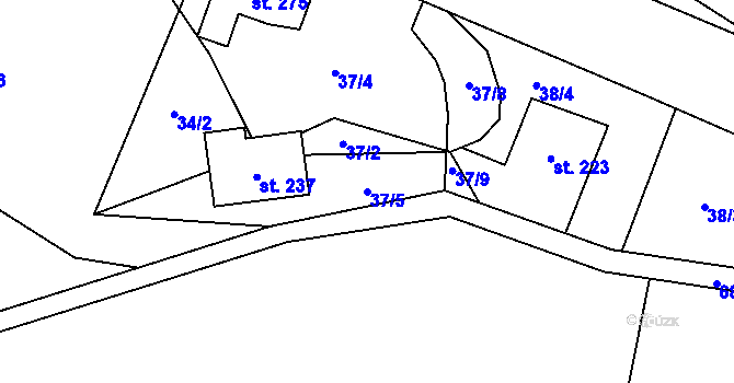Parcela st. 37/5 v KÚ Vranové II, Katastrální mapa