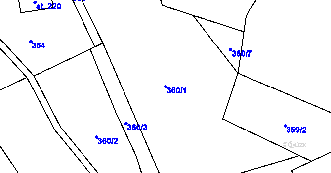 Parcela st. 360/1 v KÚ Vranové II, Katastrální mapa