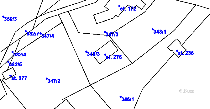 Parcela st. 276 v KÚ Vranové II, Katastrální mapa